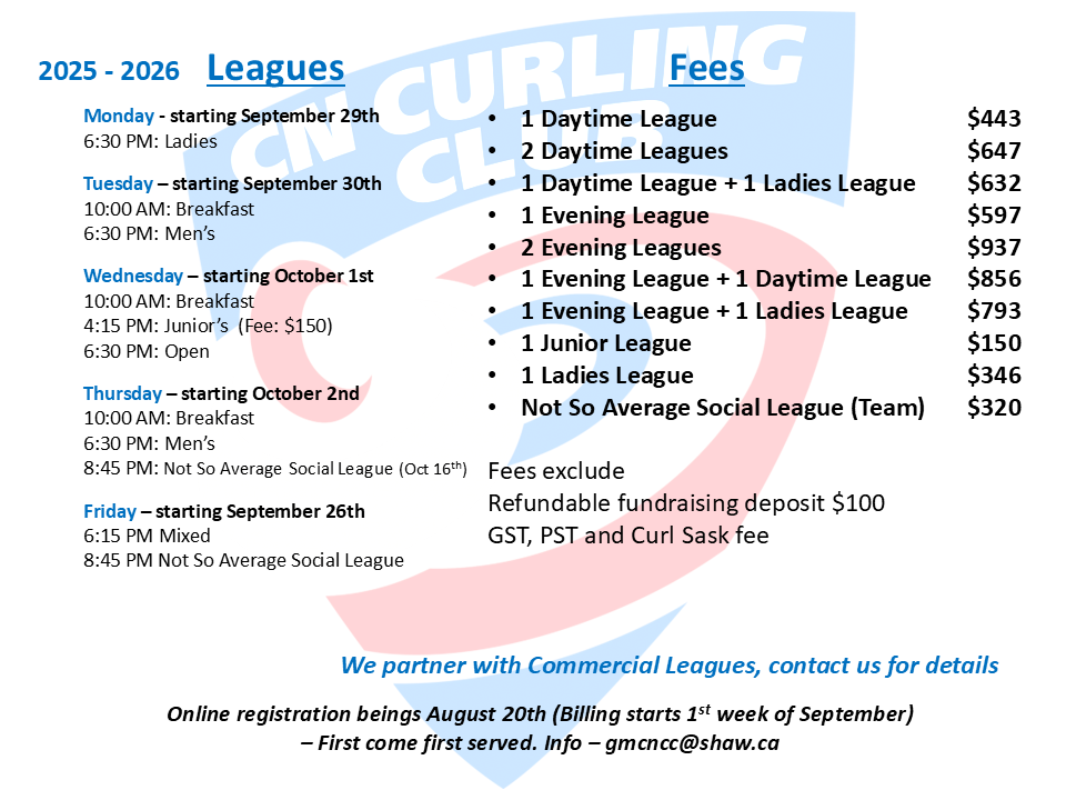 2025-2026 League Information & Fees