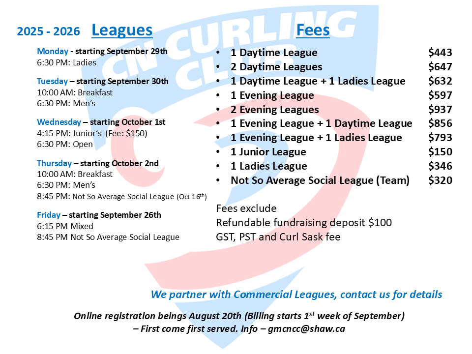 2025-2026 League Information & Fees